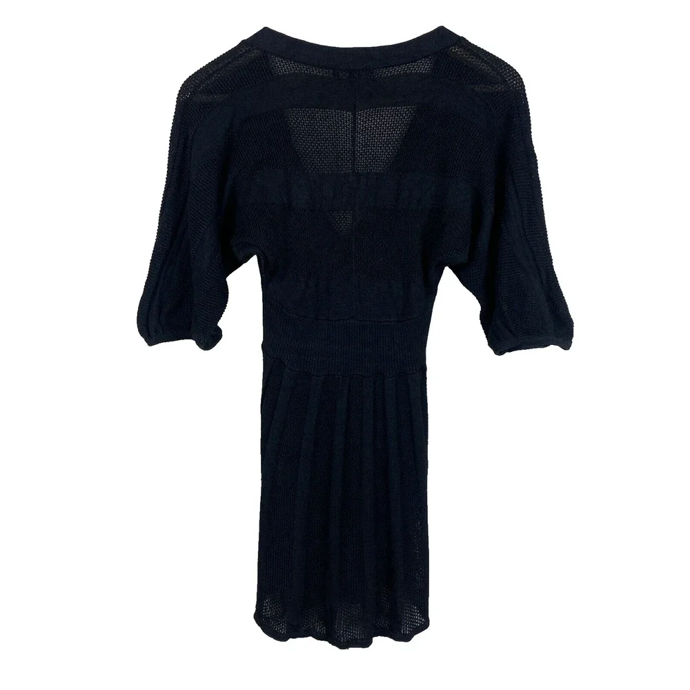 Bebe Silk Blend Crochet Tunic Beach Cover Up Dress Womens Sz M Y2K 90s Grunge